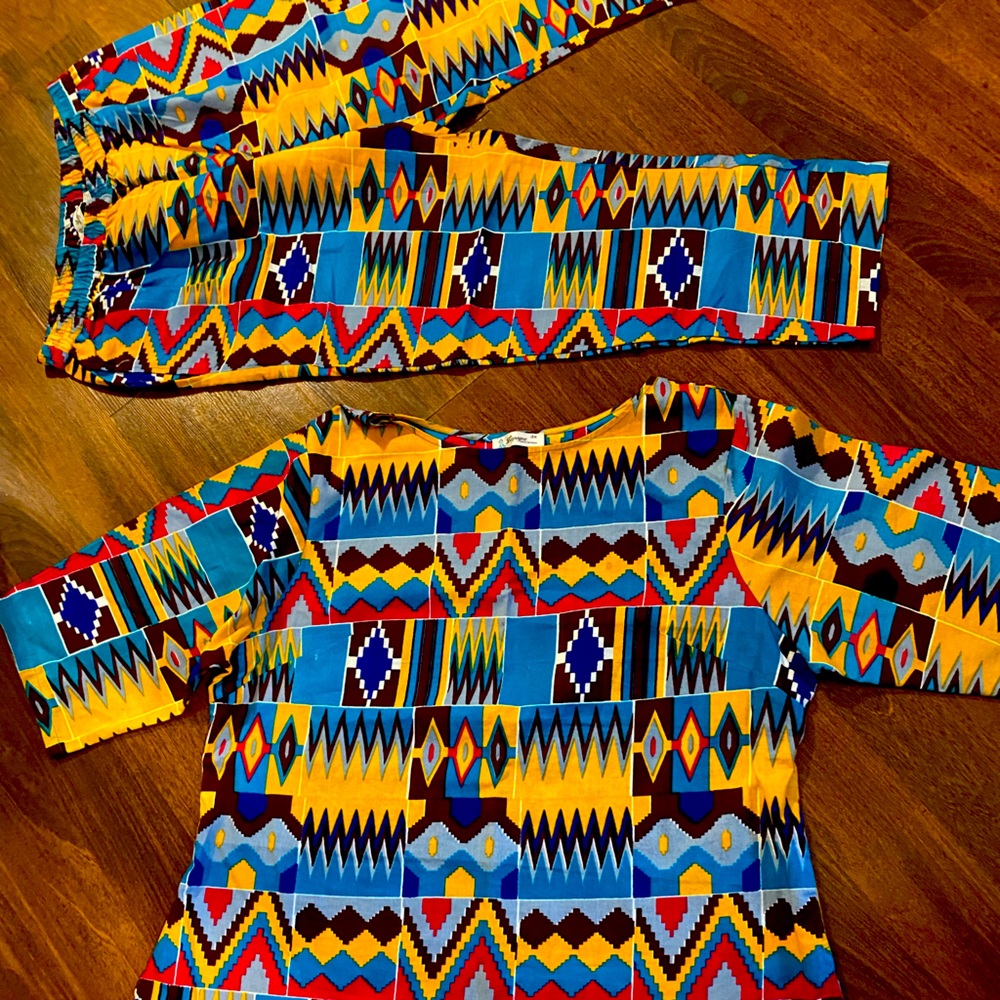 Two-piece casual capri pant ensemble made by  Lapogee can be worn for any outing